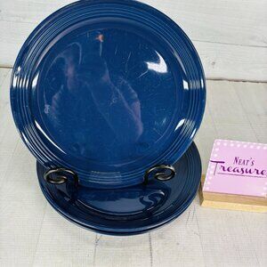 Mainstays CHIARA NAVY BLUE Solid Embossed Rim Solid Stoneware Dinner Plate Set 3
